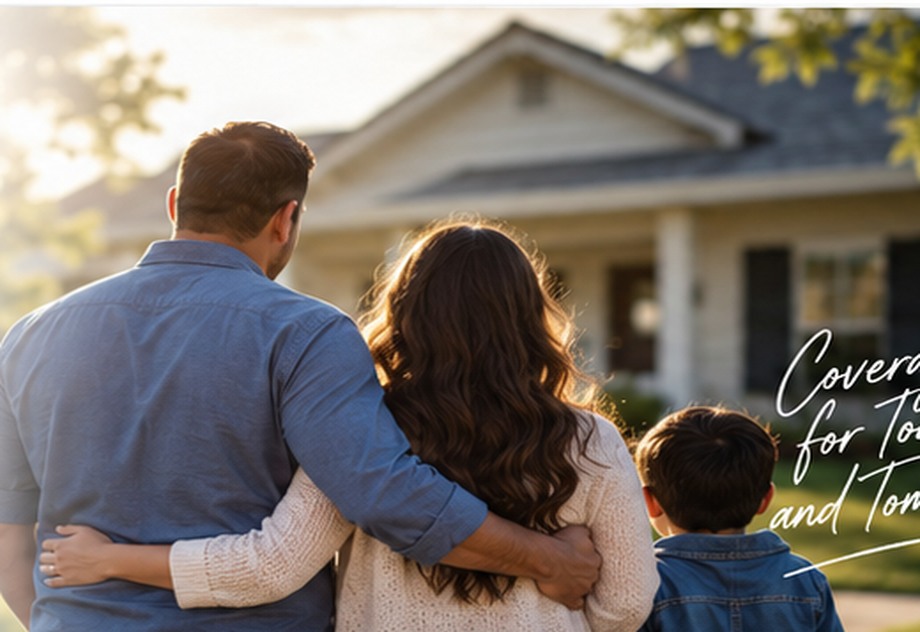 Family enjoying time together outside their home