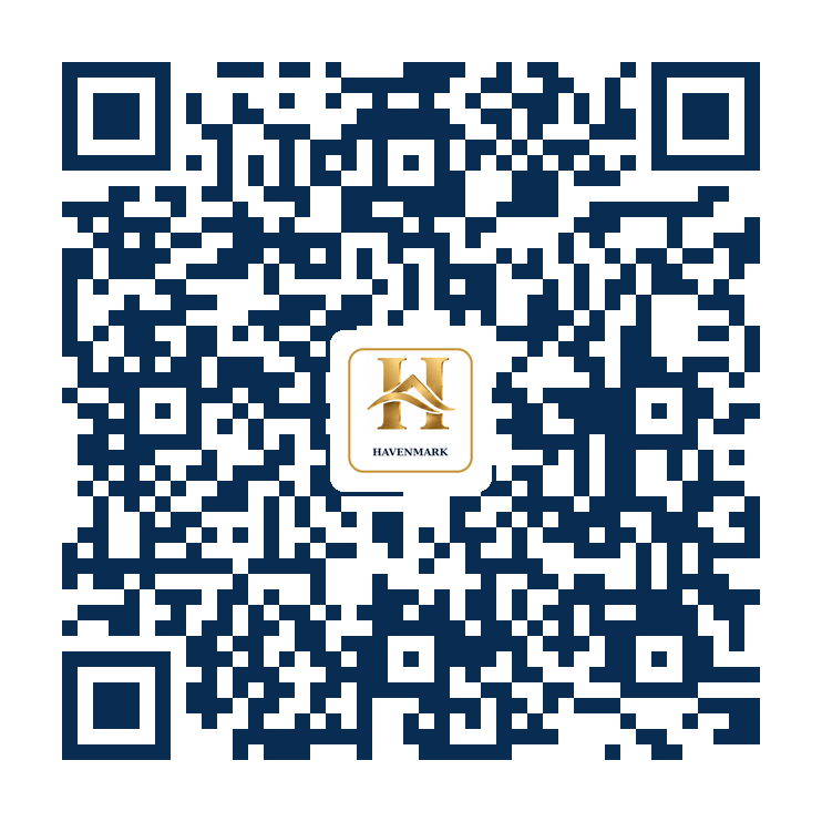 Scan QR code to open the Havenmark digital contact card with the gold logo